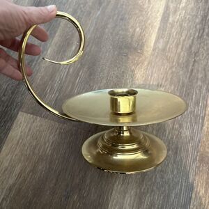 E389 Large Vintage Baldwin Brass Chamberstick Candle Holder EUC